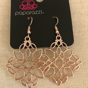 Large rose gold petal earrings